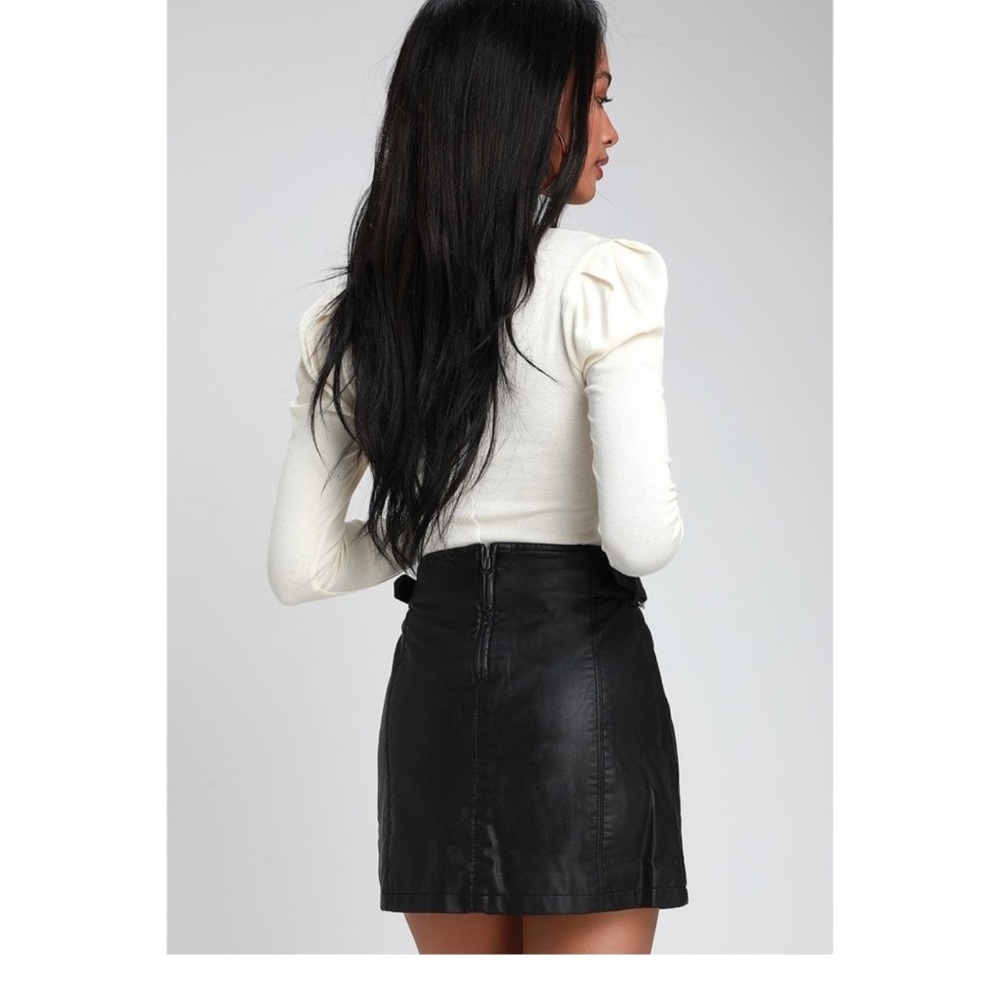 Free People Charli Vegan Faux Leather Mini Skirt 10